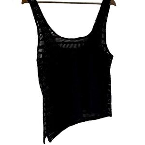 Black knit bilevel tank top women 8